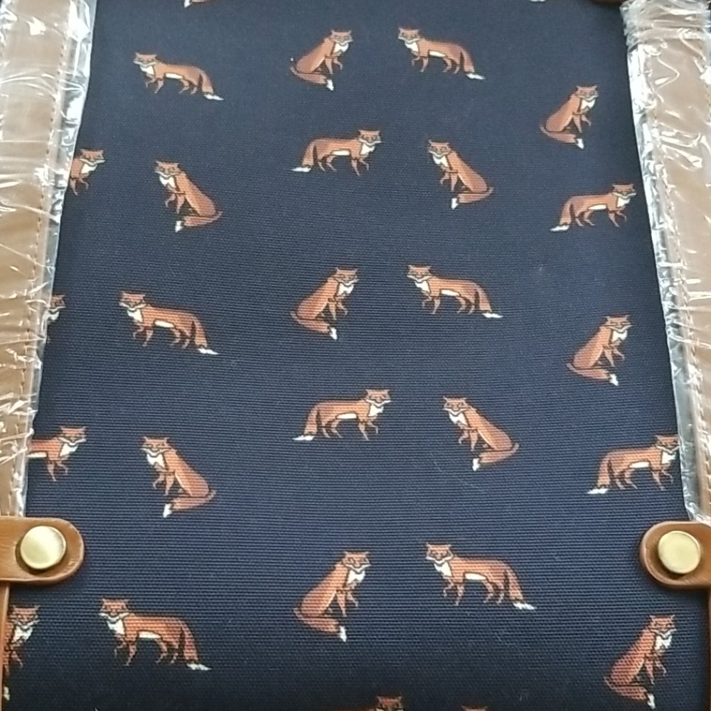 ModCloth Navy Fox Print Tote SEE PICS - Picture 4 of 5